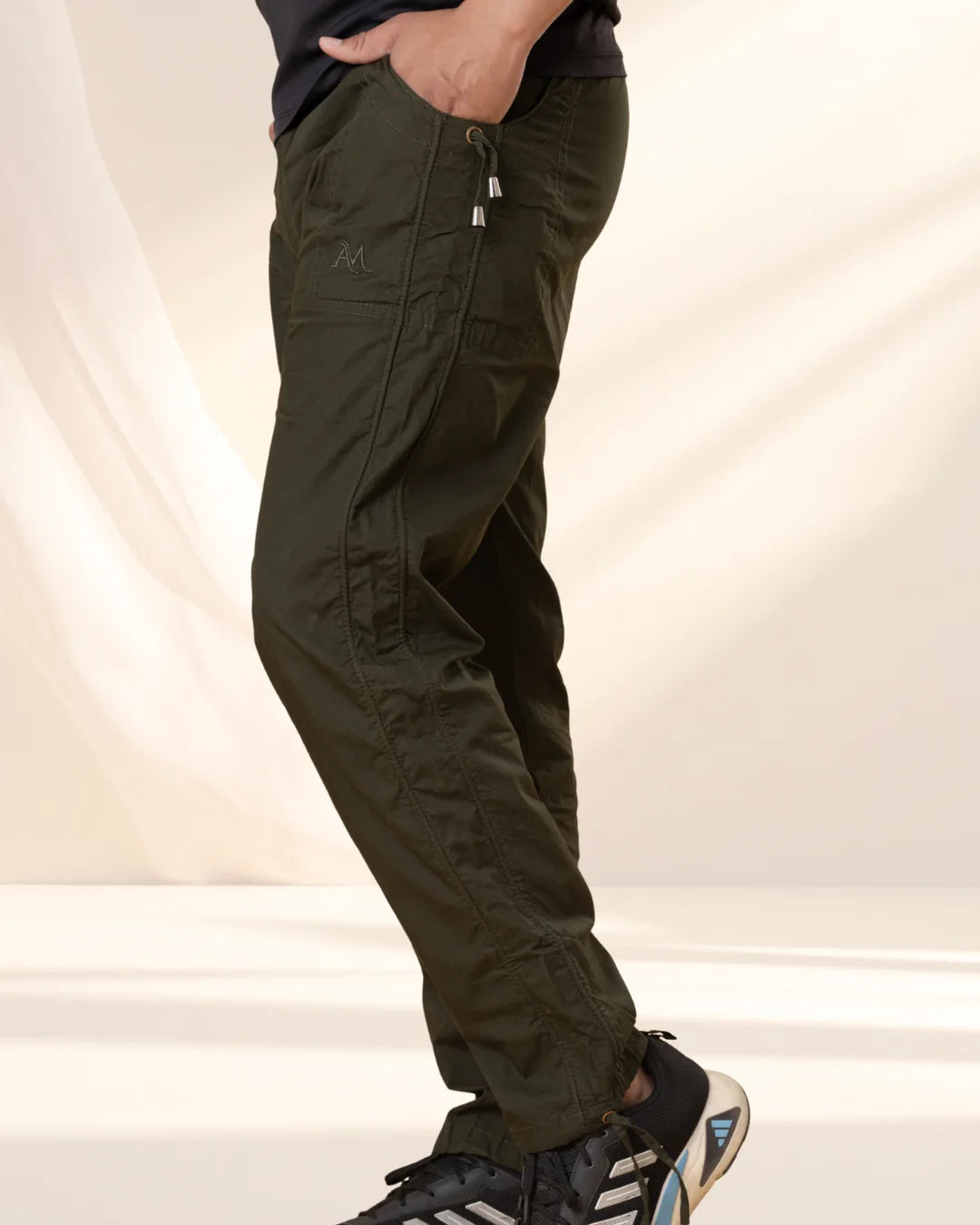 Olive Green Utility Cargo Jogger Pants