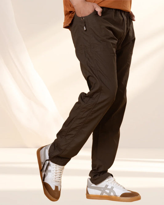 Brown Utility Cargo Jogger Pants