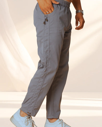 Grey Utility Cargo Jogger Pants