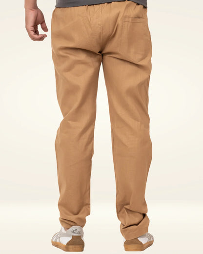 Men’s Premium Cotton Comfort-Fit Jogger Pants – Camel Brown